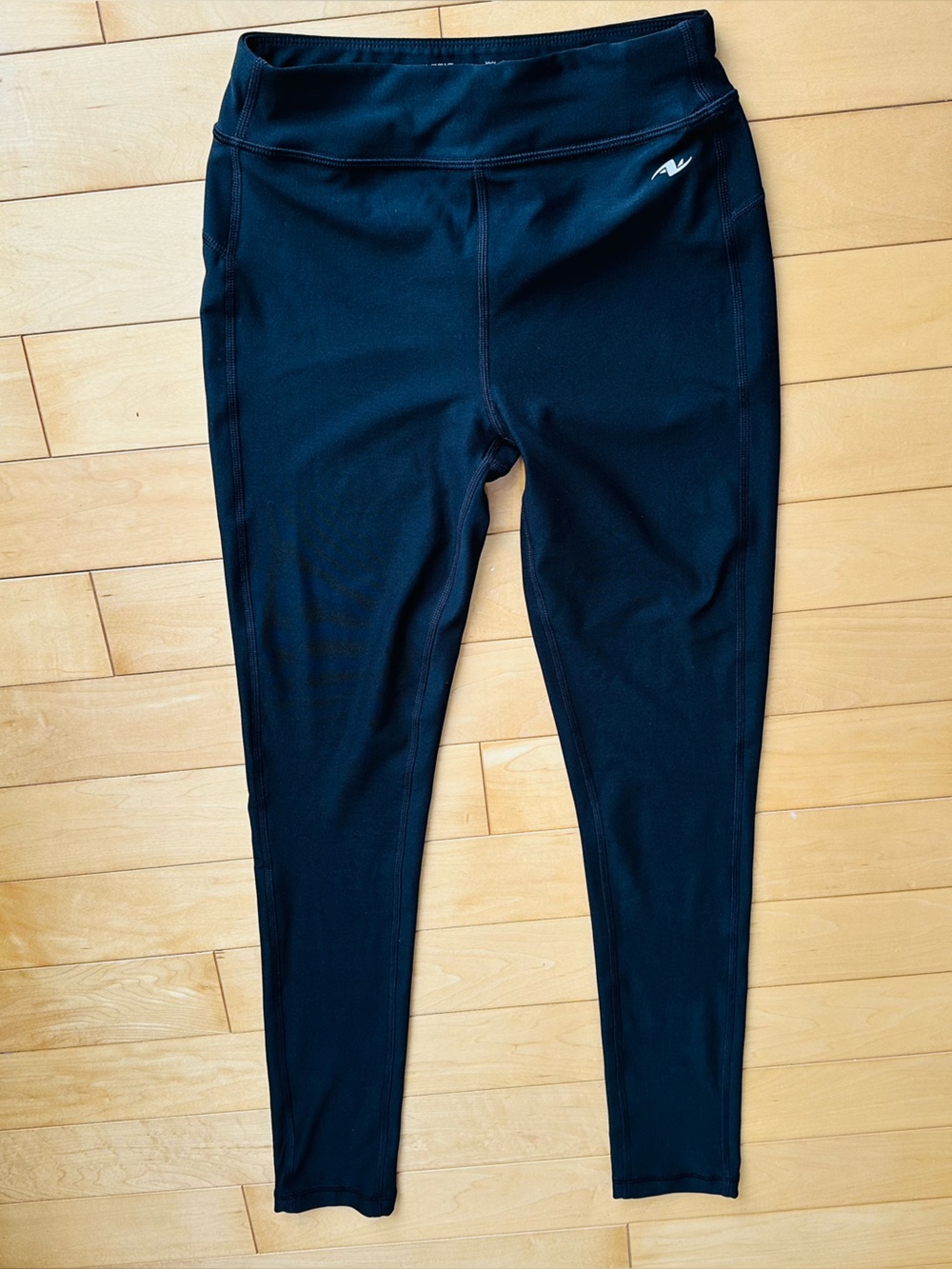 Athletic Works Black Girls' Active Leggings with Small Logo